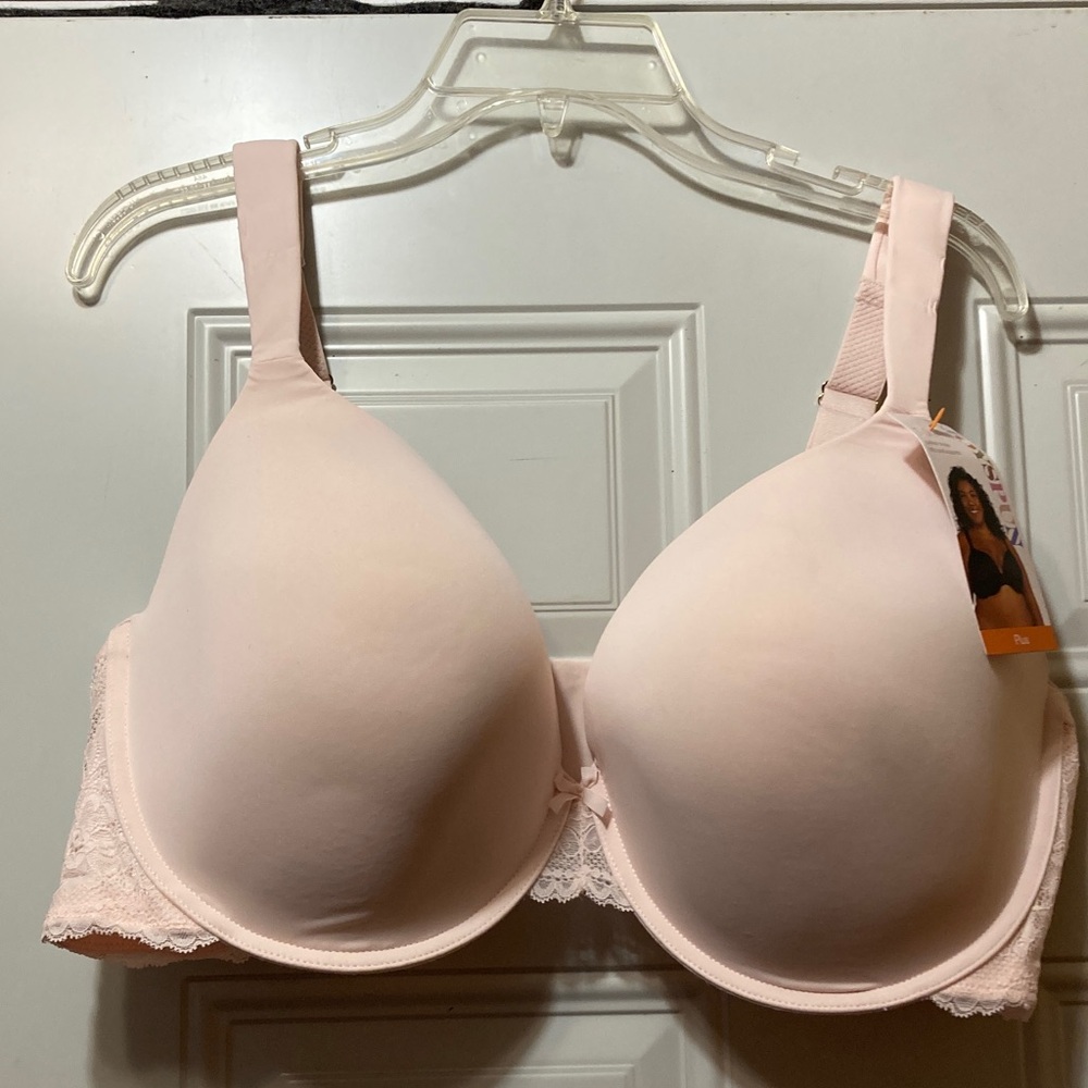 Women's Light Pink Full Coverage T-Shirt Bra 44DDD NWT